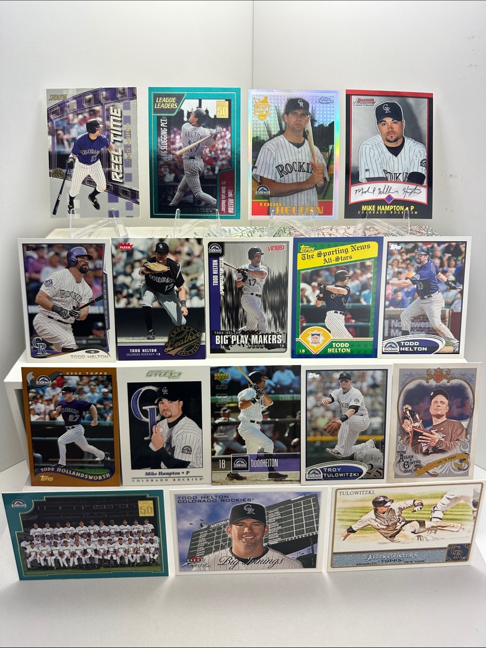 Todd Helton Chrome Rookie card w/ Hampton/Tulowitzki/Holliday Rockies lot of 17